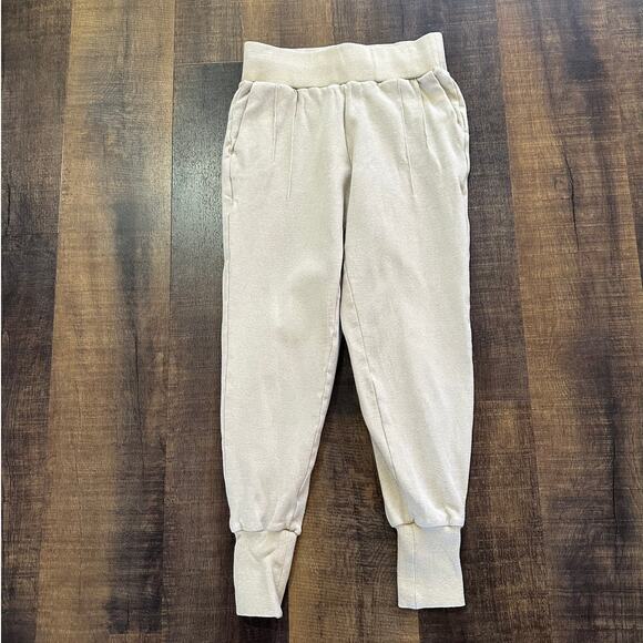 Varley Amberley Jogger Pants High Rise Tapered Cream Size XS - Picture 2 of 8